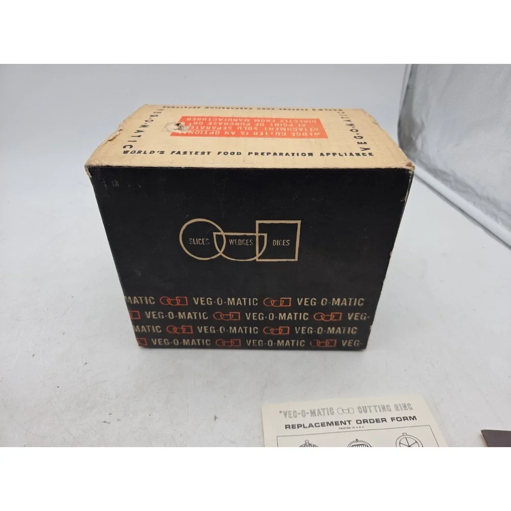 Vintage 1963 VEG-O-MATIC Food Preparer Slice Dice With Box Instructions